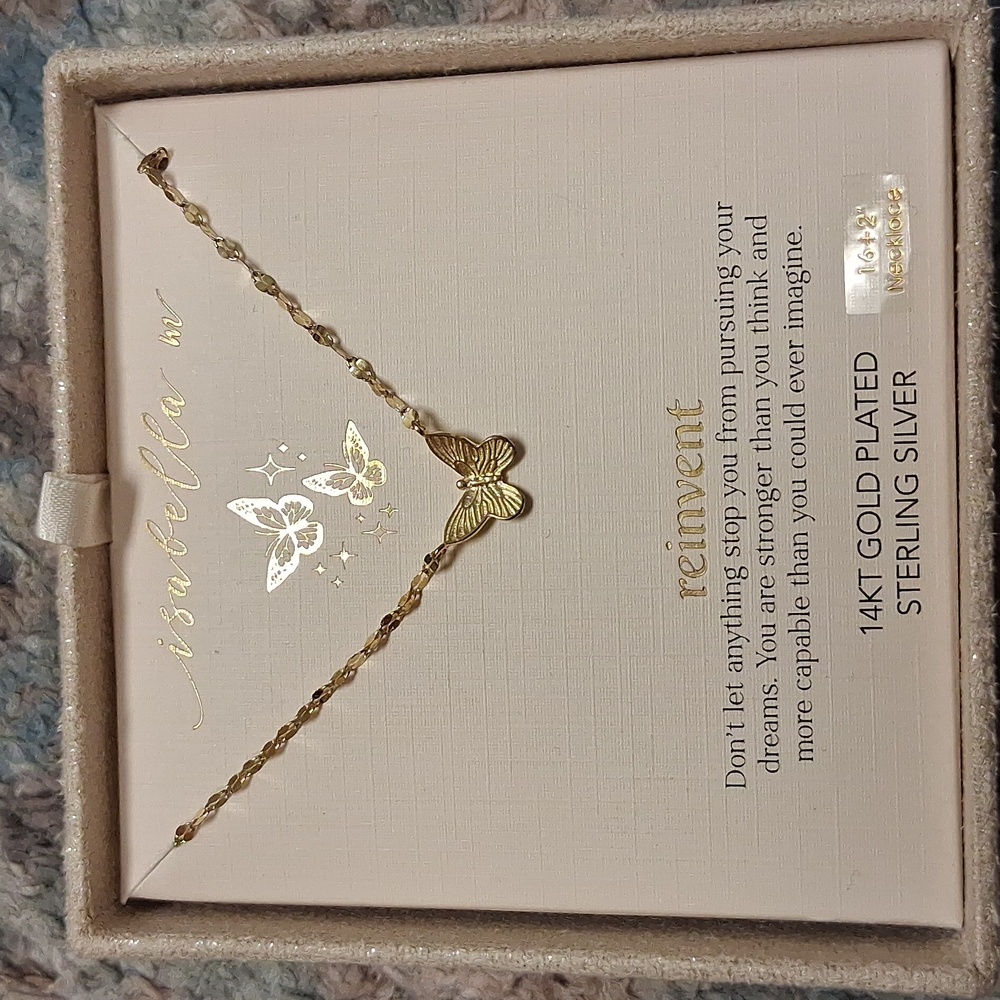 Isabella Gold Plated Butterfly Necklace